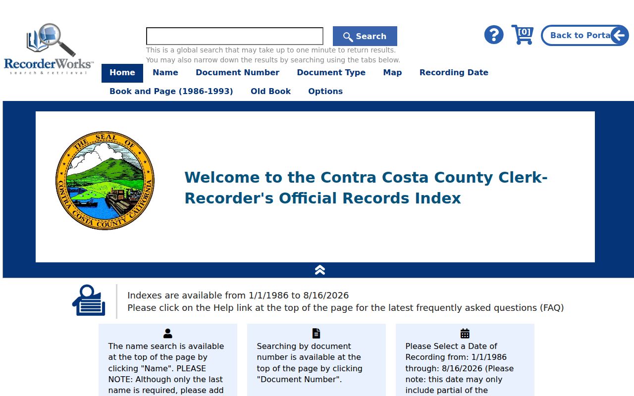RecorderWorks search screen for the Martinez residents directory
