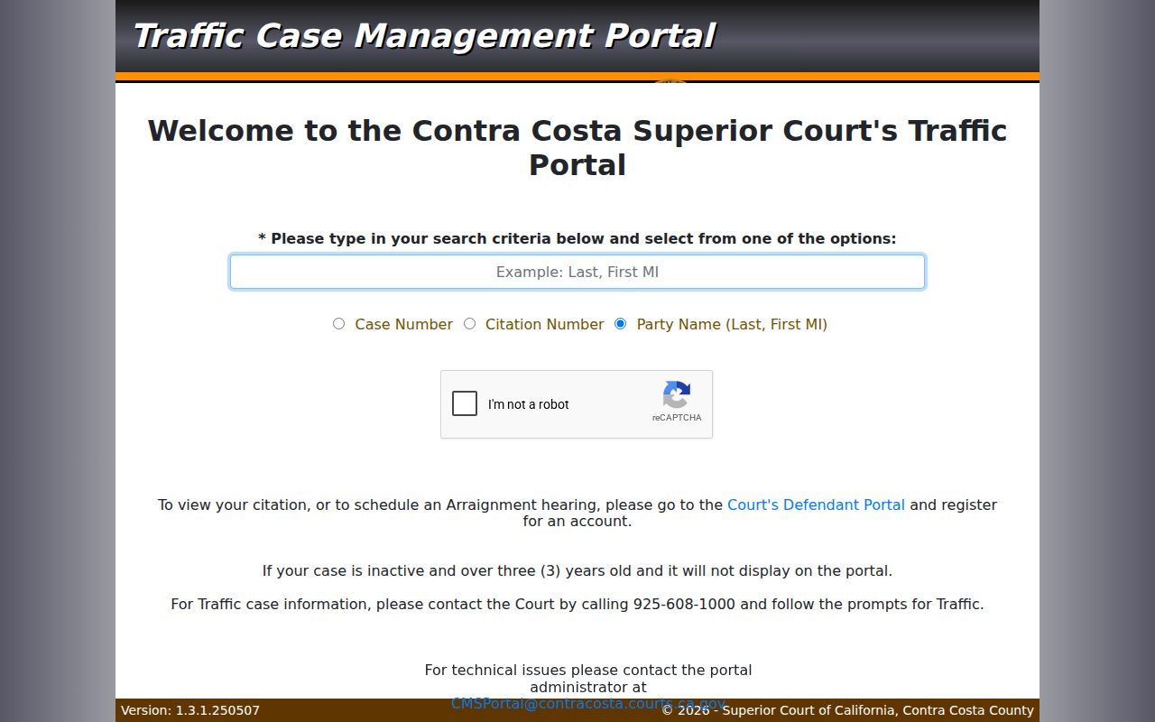 Contra Costa traffic portal for the Martinez resident lookup